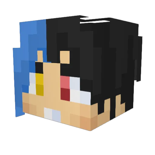 NYANKO0626 Minecraft avatar head, 3D render