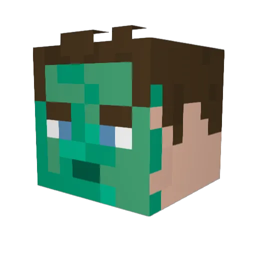 N_E_V_O_S Minecraft avatar head, 3D render