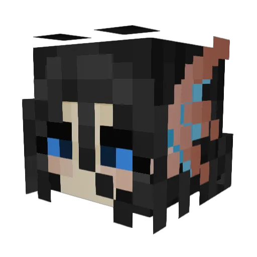 N_un Minecraft avatar head, 3D render