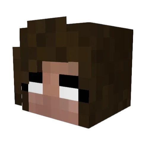N_un Minecraft avatar head, 3D render