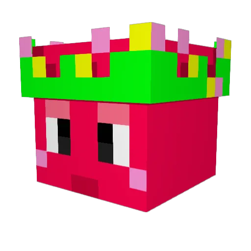Na7ri Minecraft avatar head, 3D render
