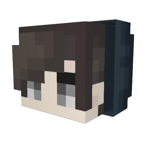 NaHCO3 Minecraft avatar head, 3D render