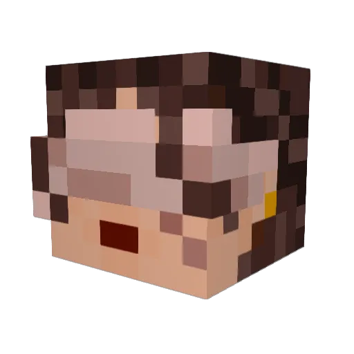 NaN_0LIVE Minecraft avatar head, 3D render