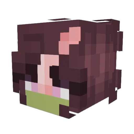 NaNa712 Minecraft avatar head, 3D render