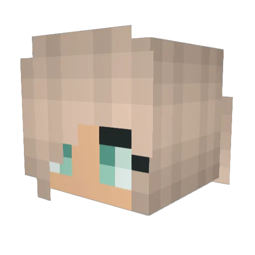 NaNaUnnie Minecraft avatar head, 3D render