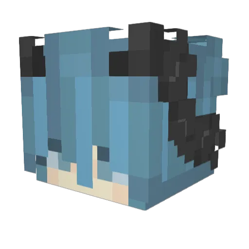 NaTToKunG_VRC Minecraft avatar head, 3D render