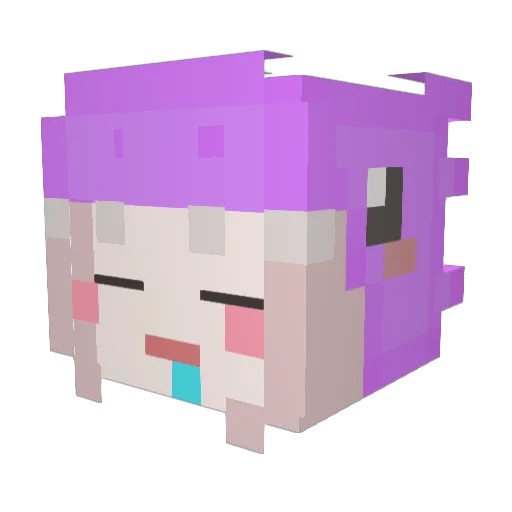 NaYomi_ Minecraft avatar head, 3D render