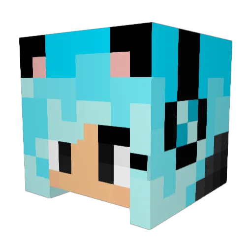Naaaane Minecraft avatar head, 3D render