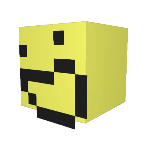 Naaan Minecraft avatar head, 3D render