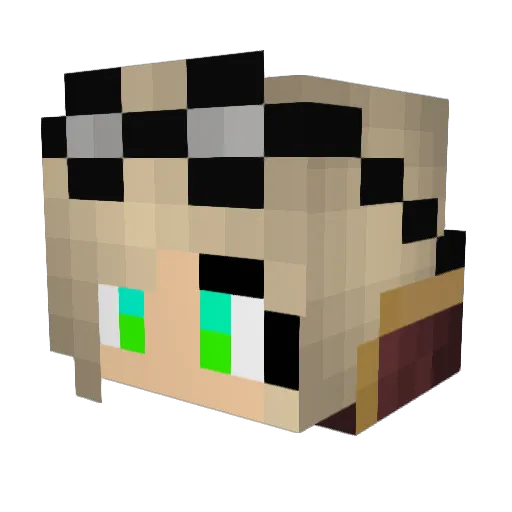 Naahomy Minecraft avatar head, 3D render