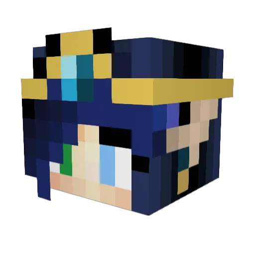Naajyme Minecraft avatar head, 3D render
