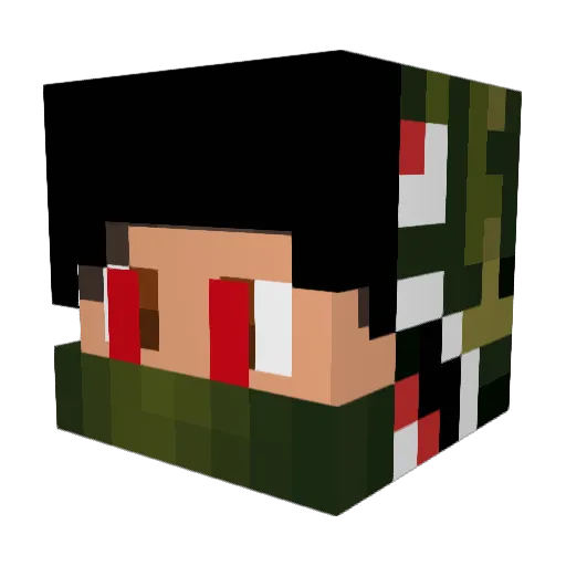 Naanek Minecraft avatar head, 3D render