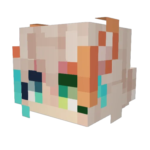 Naaniku Minecraft avatar head, 3D render