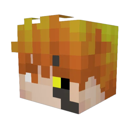 Naans Minecraft avatar head, 3D render