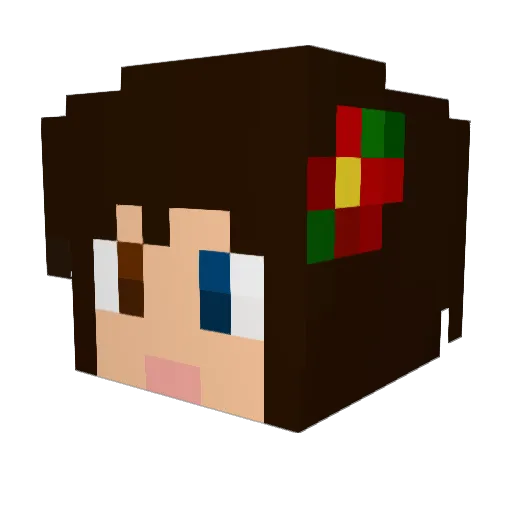 Naao Minecraft avatar head, 3D render
