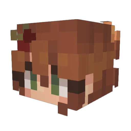 Naathou Minecraft avatar head, 3D render