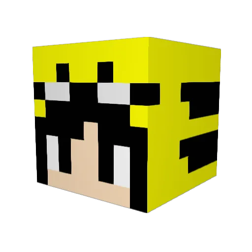 Nabongzzz Minecraft avatar head, 3D render