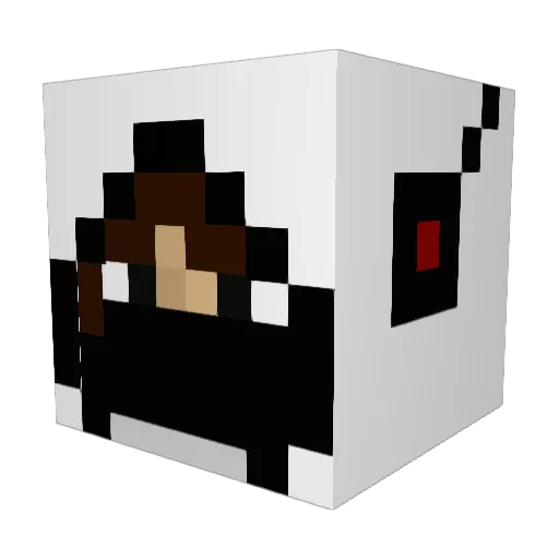 Naboom Minecraft avatar head, 3D render
