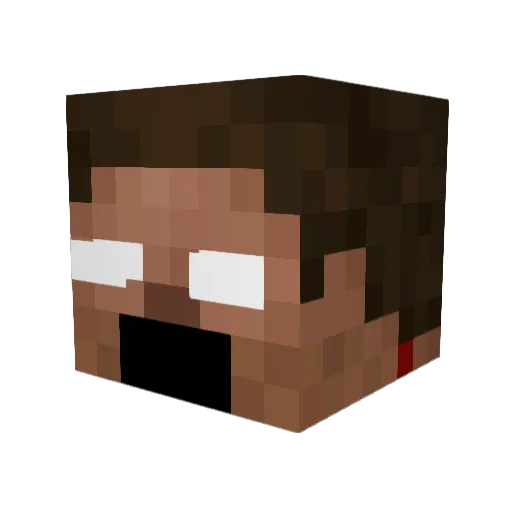 Nabrubus Minecraft avatar head, 3D render