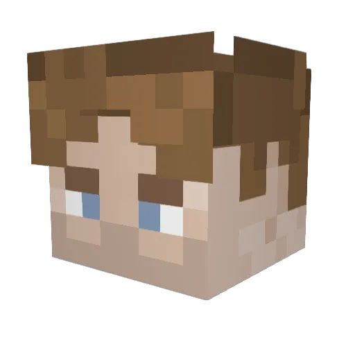 Nabuda Minecraft avatar head, 3D render