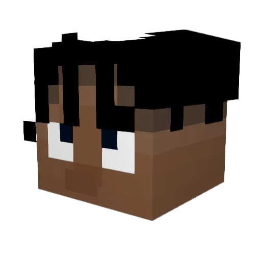 Nacani Minecraft avatar head, 3D render