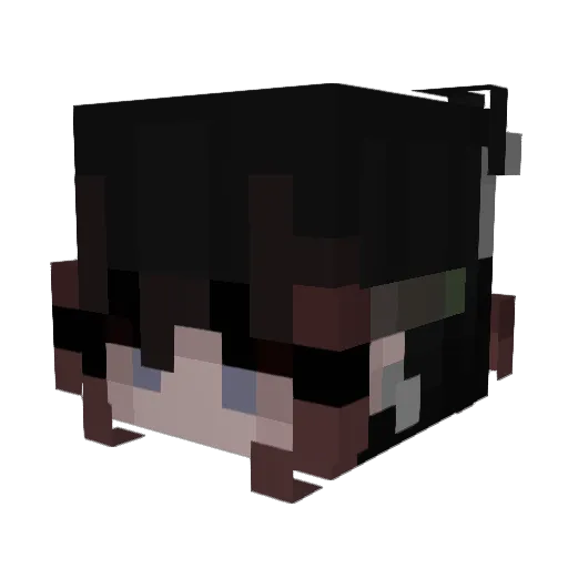Nachilla Minecraft avatar head, 3D render