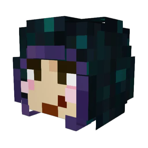 NachoCat_ Minecraft avatar head, 3D render