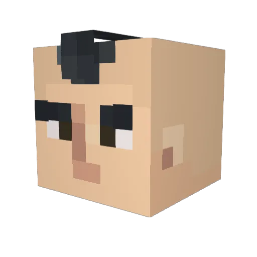 NachoMT Minecraft avatar head, 3D render