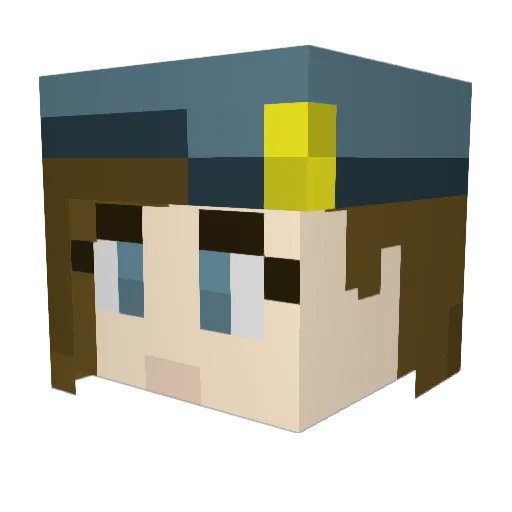 NachoWaifu Minecraft avatar head, 3D render