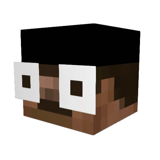 NachtRL Minecraft avatar head, 3D render