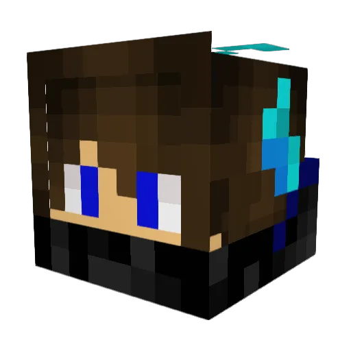 Nachtblick Minecraft avatar head, 3D render