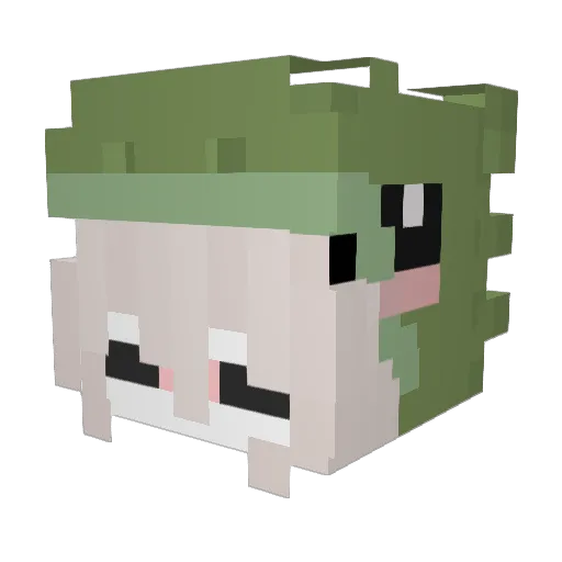 NaclL1 Minecraft avatar head, 3D render
