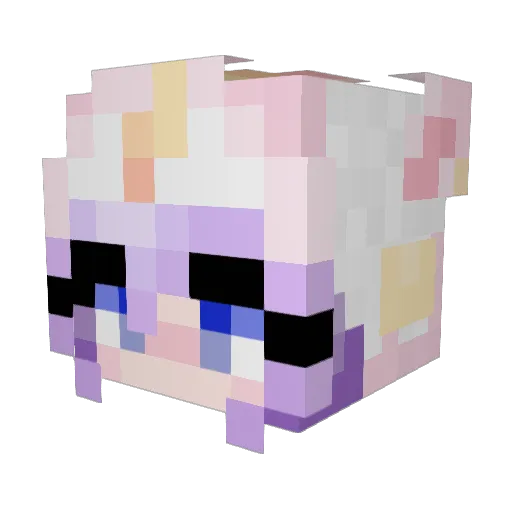 Naclala Minecraft avatar head, 3D render