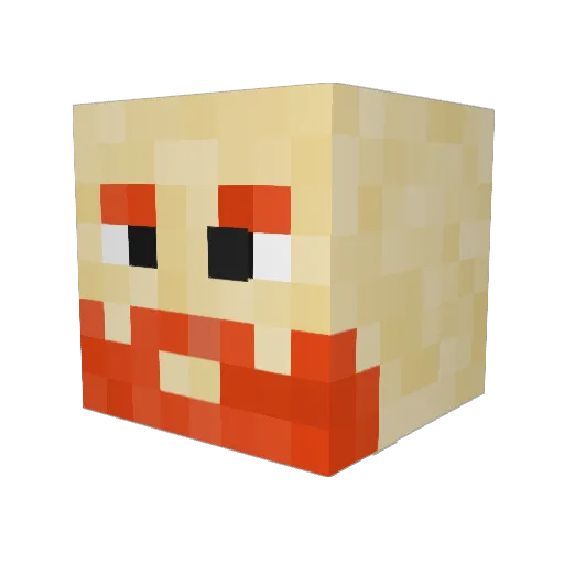 Nacnoad Minecraft avatar head, 3D render