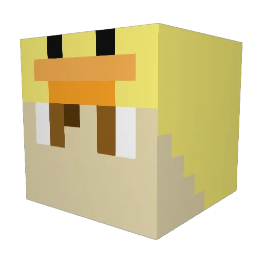 NacuNin Minecraft avatar head, 3D render