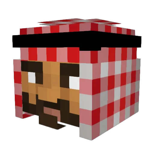 Nacxet Minecraft avatar head, 3D render