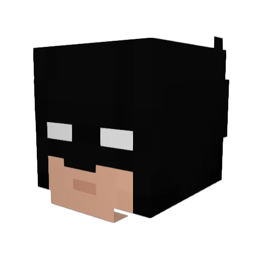 NaderBatman Minecraft avatar head, 3D render