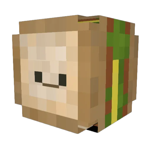 Nadikos Minecraft avatar head, 3D render