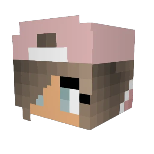 Nadine_265_ Minecraft avatar head, 3D render