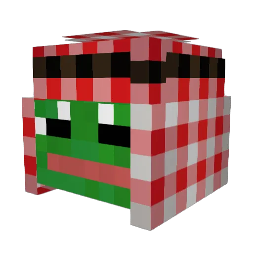 Nadrole Minecraft avatar head, 3D render