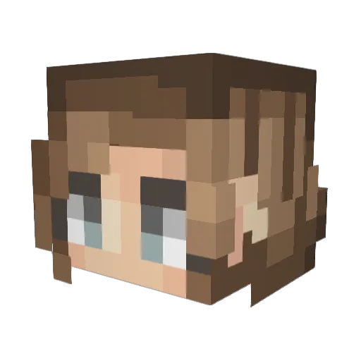 Nadylin Minecraft avatar head, 3D render