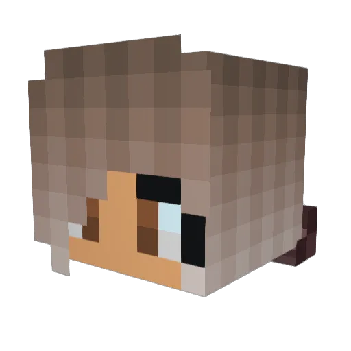 Nadylus Minecraft avatar head, 3D render