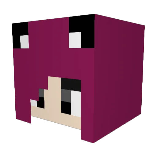 Nadzmew Minecraft avatar head, 3D render