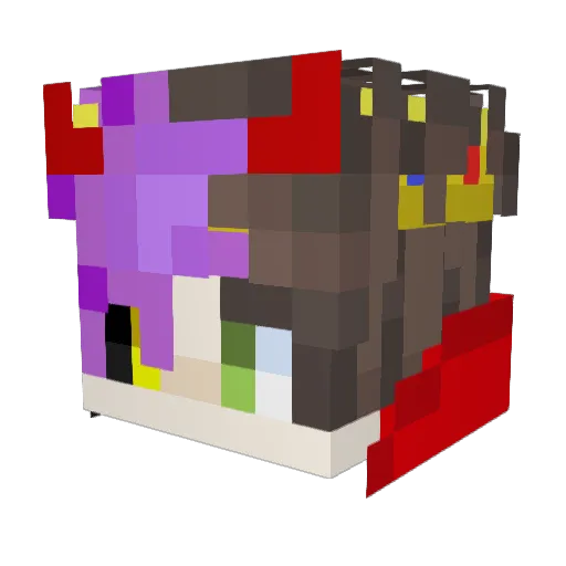 Naechtchen Minecraft avatar head, 3D render