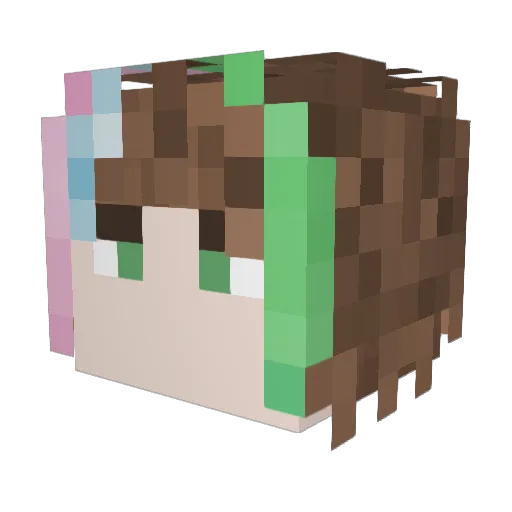 Naekunst Minecraft avatar head, 3D render