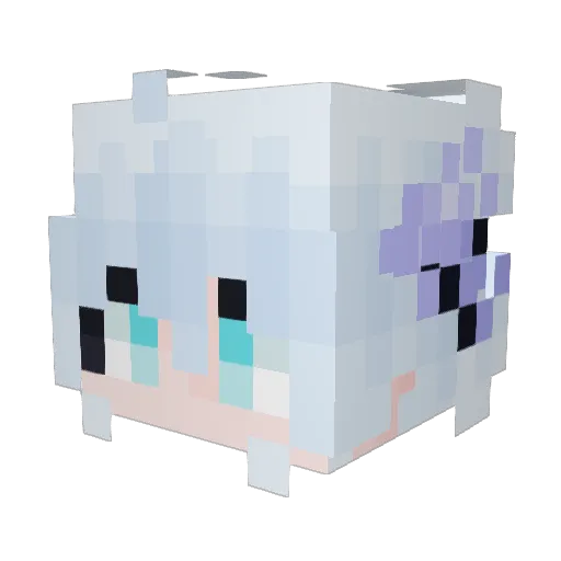 NaerQAQ Minecraft avatar head, 3D render