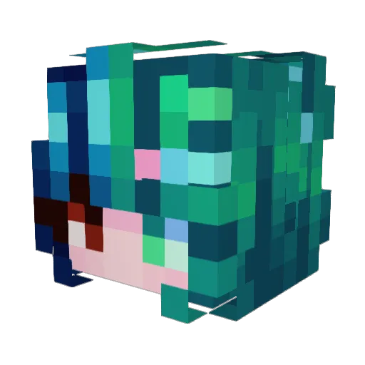 Naeroen Minecraft avatar head, 3D render