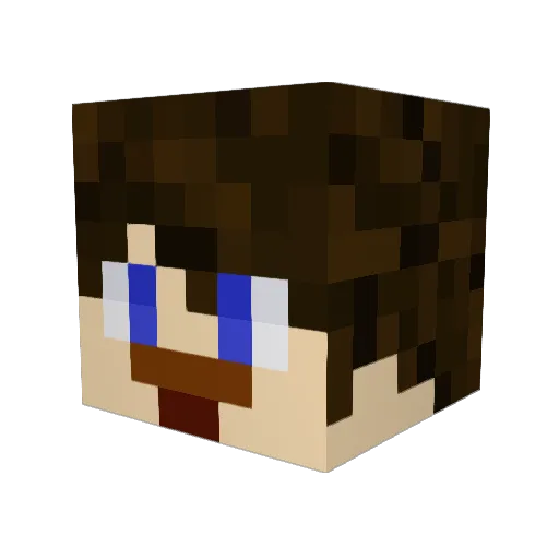 Naetu Minecraft avatar head, 3D render