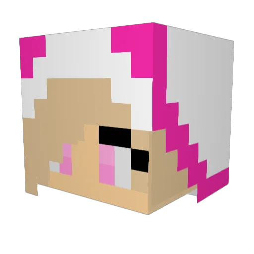 Naeyli Minecraft avatar head, 3D render