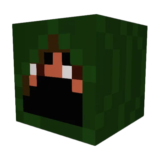 NafLoki Minecraft avatar head, 3D render